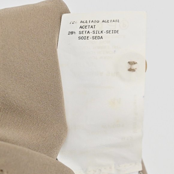 ARMANI COLLEZIONI Womens Silk Blend Pants Unlined Tan Concealed Side Zip Size 8 - Picture 8 of 9